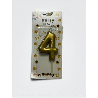 شمعة اعياد ميلاد كبيرة رقم 4 - دهبي - RAM16-344