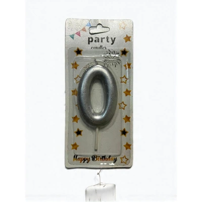 شمعة اعياد ميلاد كبيرة رقم 0 - فضي - RAM16-350