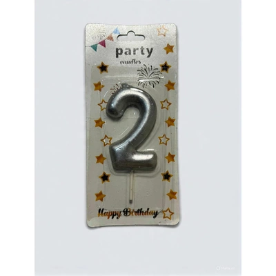 شمعة اعياد ميلاد كبيرة رقم 2 - فضي - RAM16-352