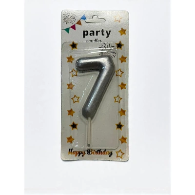 شمعة اعياد ميلاد كبيرة رقم 7 - فضي - RAM16-357