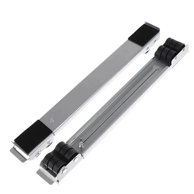 حامل أثاث منزلي متحرك بفرامل وقابل للطي - فضي