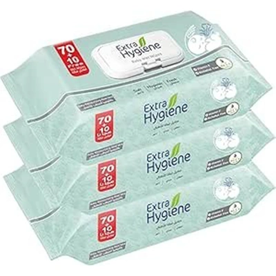 مناديل مبللة هايجين بالالوفيرا - 70+10 منديل - 3 قطع