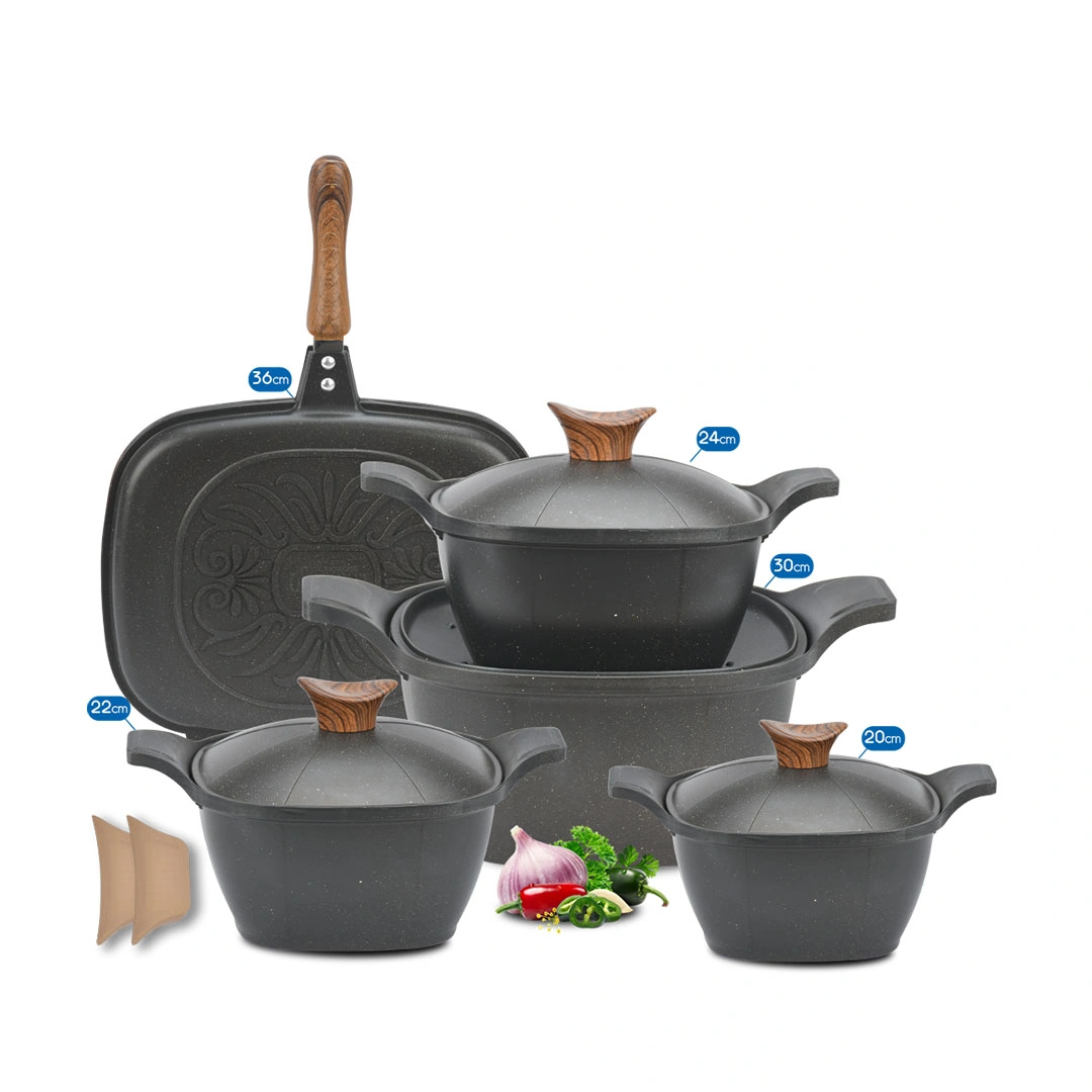 طقم نيوكلاين 9 قطعة جرانيت رويال