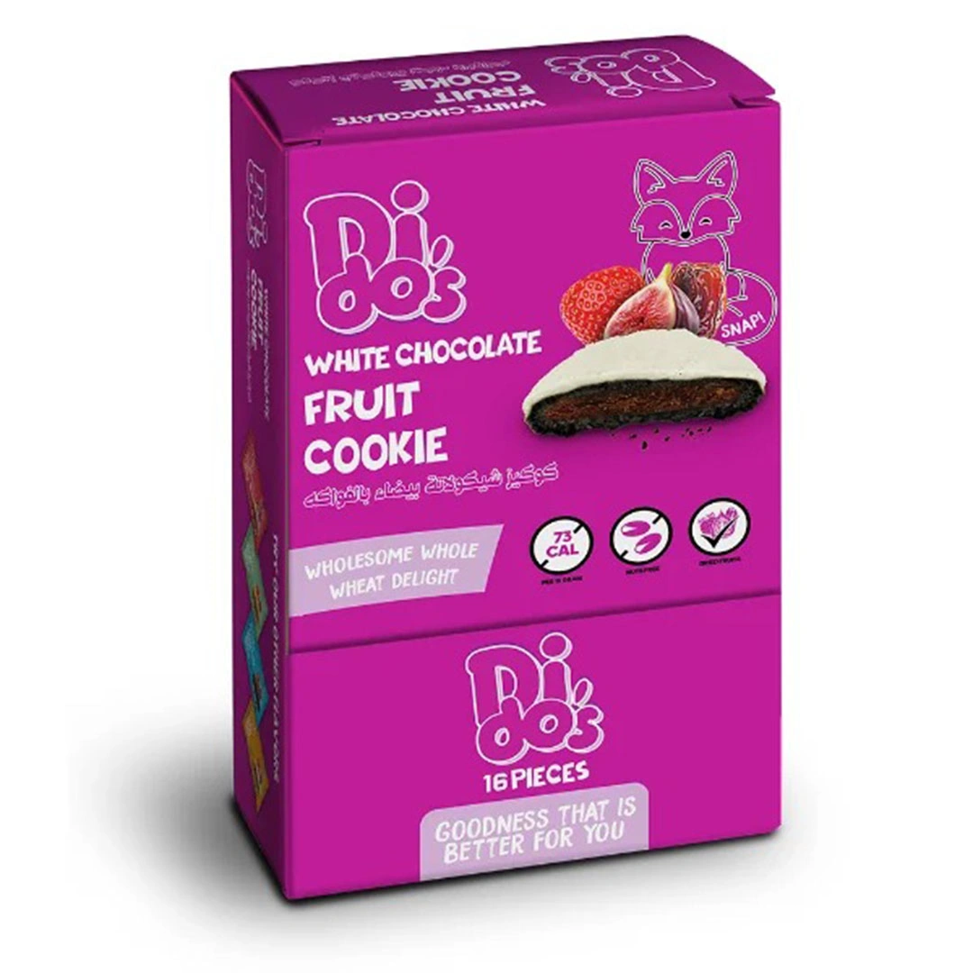 كوكيز محشو بالتمر مغطي شيكولاتة بطعم الفراولة - 16 قطعة