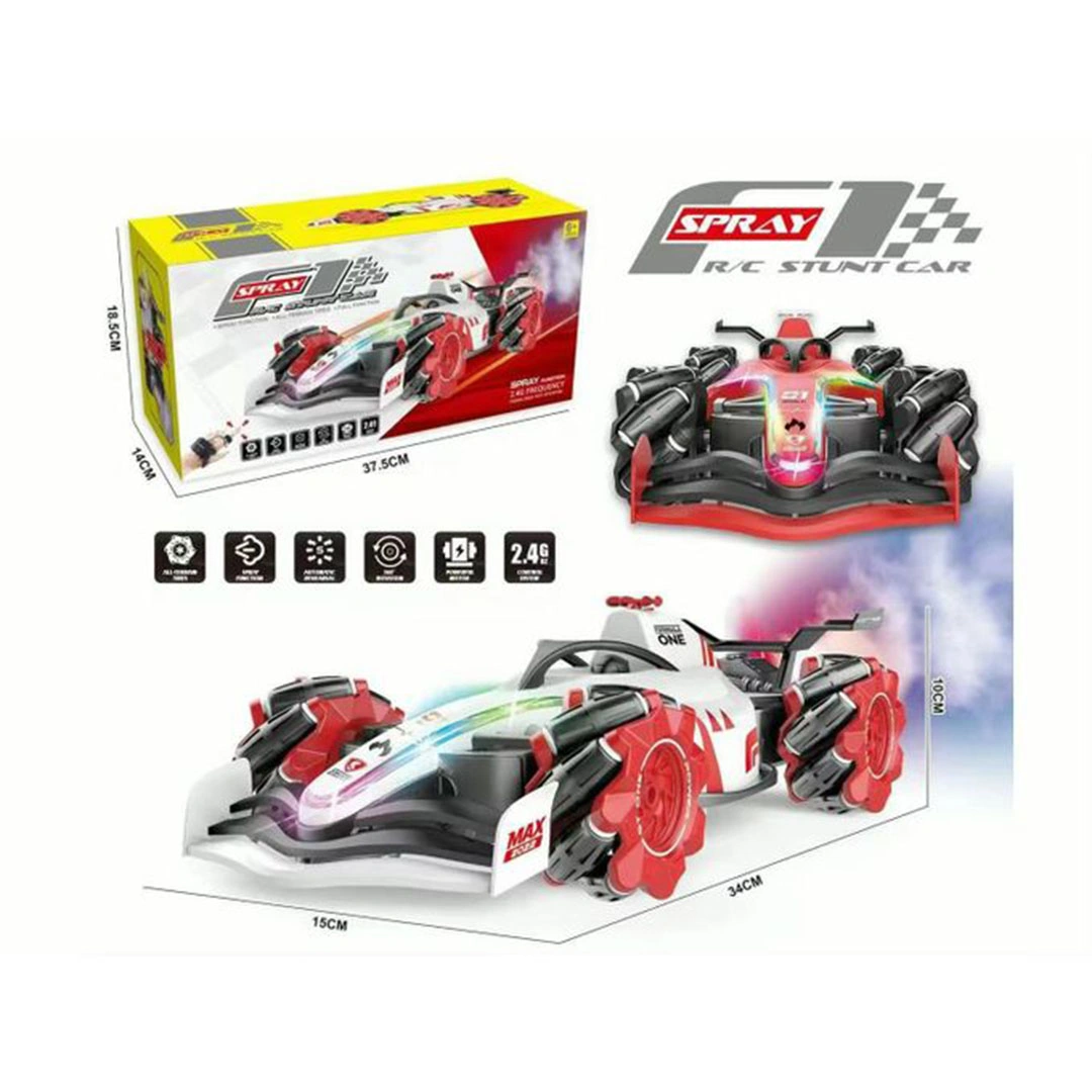 لعبة سيارة بريموت كنترول وبخاخ ضوئي - أحمر