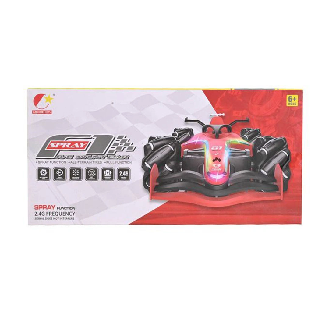لعبة سيارة بريموت كنترول وبخاخ ضوئي - أحمر