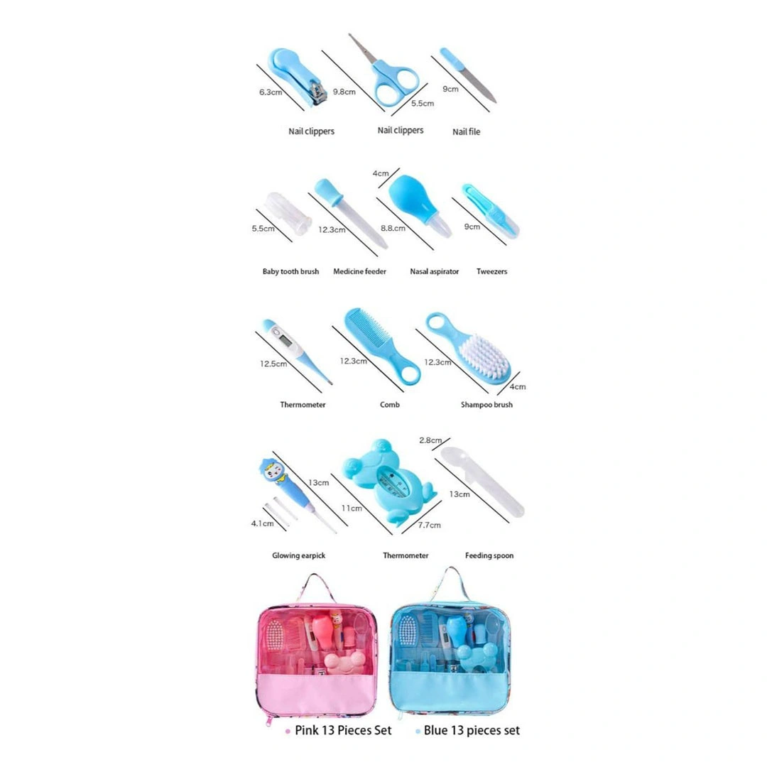 مجموعة العناية بأطفال حديثي الولادة - 14 قطعة - بينك