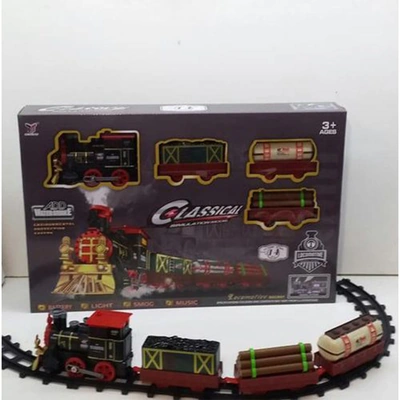 سيدرا قطار بخار كلاسيكي مع موسيقى وأنوار ودخان