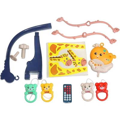 دوارة موسيقية لسرير الطفل بجهاز تحكم - زرافة