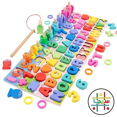 لعبة فرز وعد أشكال مونتيسوري خشبية للأطفال