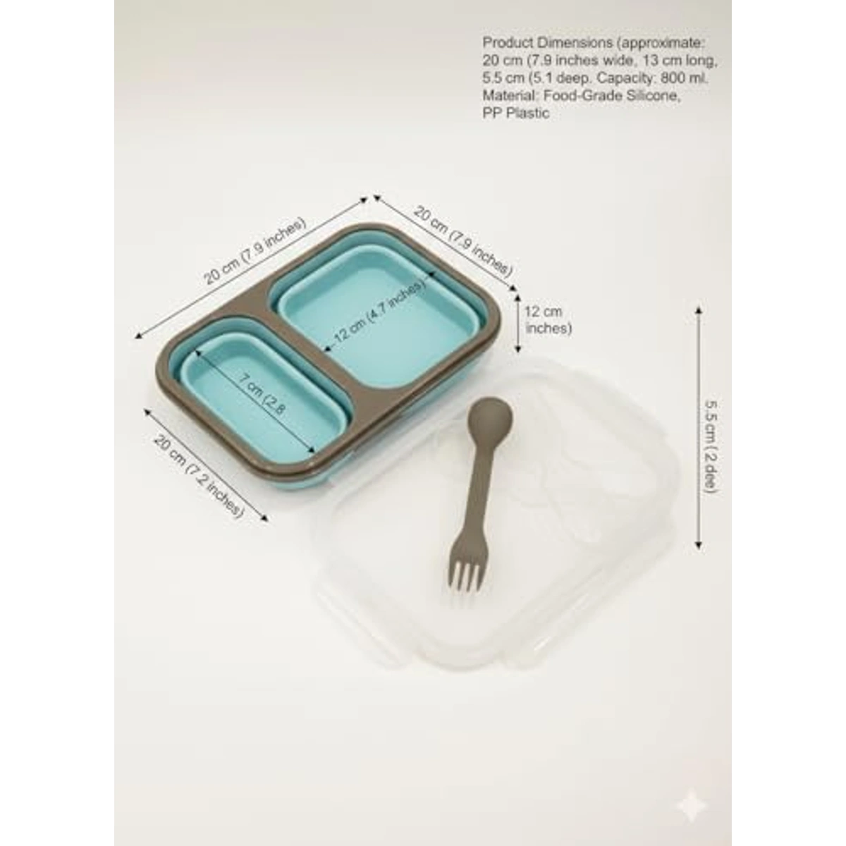 لانش بوكس سيليكون قابل للطي - 800 مل