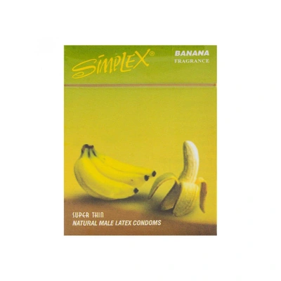 سيمبلكس واقي ذكري simplex بلاك بنكهة الموز - 3 قطع