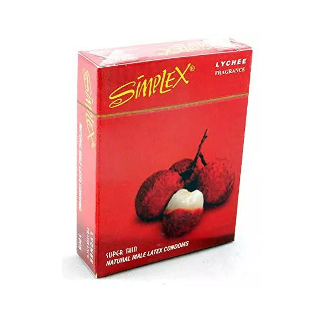 سيمبلكس بلاك واقي ذكري برائحة الليتشي - 3 قطع