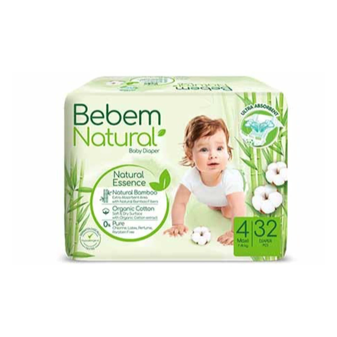 حفاضات مقاس 4 ماكسي للأطفال بي بم ناتشورال - 32 قطعة
