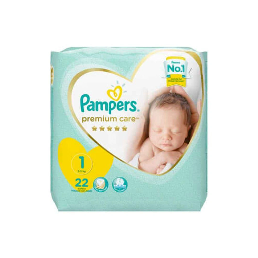 حفاضات للعناية المتميزة لحديثي الولادة مقاس 1 بامبرز - 22 قطعة