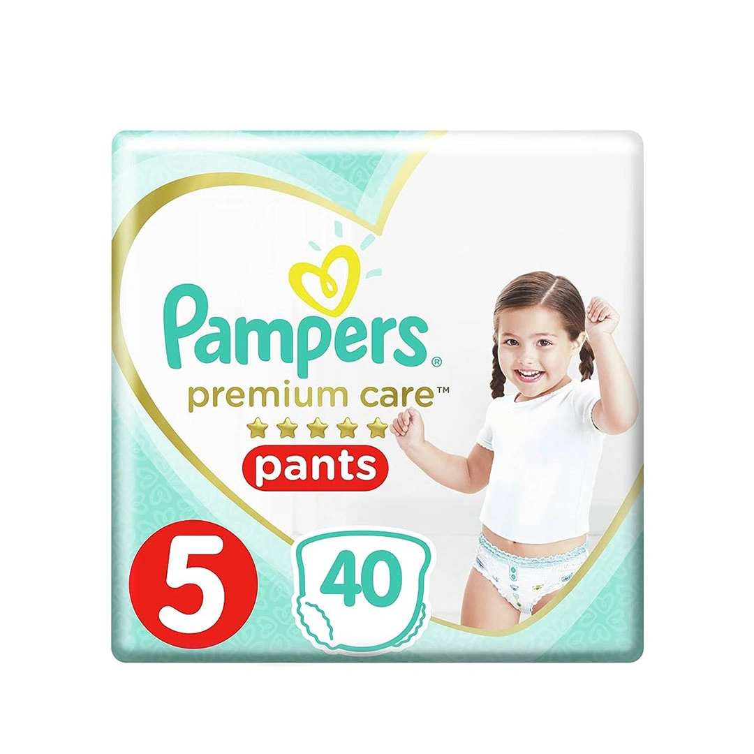 حفاضات كلوت بريميوم كير مقاس 5 جونيور 12-18 كجم بامبرز - 40 حفاضة (عبوة جامبو)