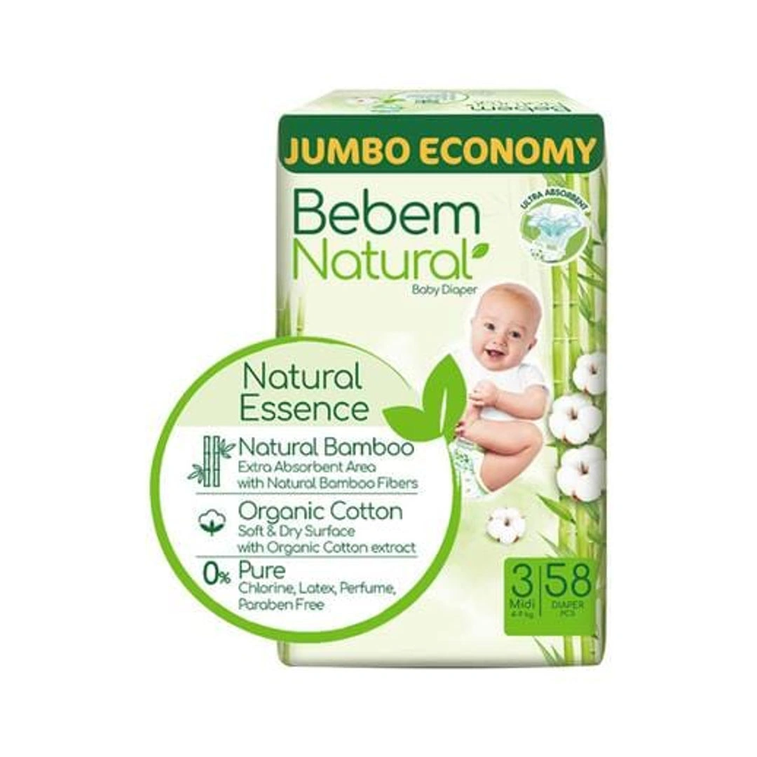 حفاضات أطفال مقاس 3 ميدي بي بم - 58 حفاضة