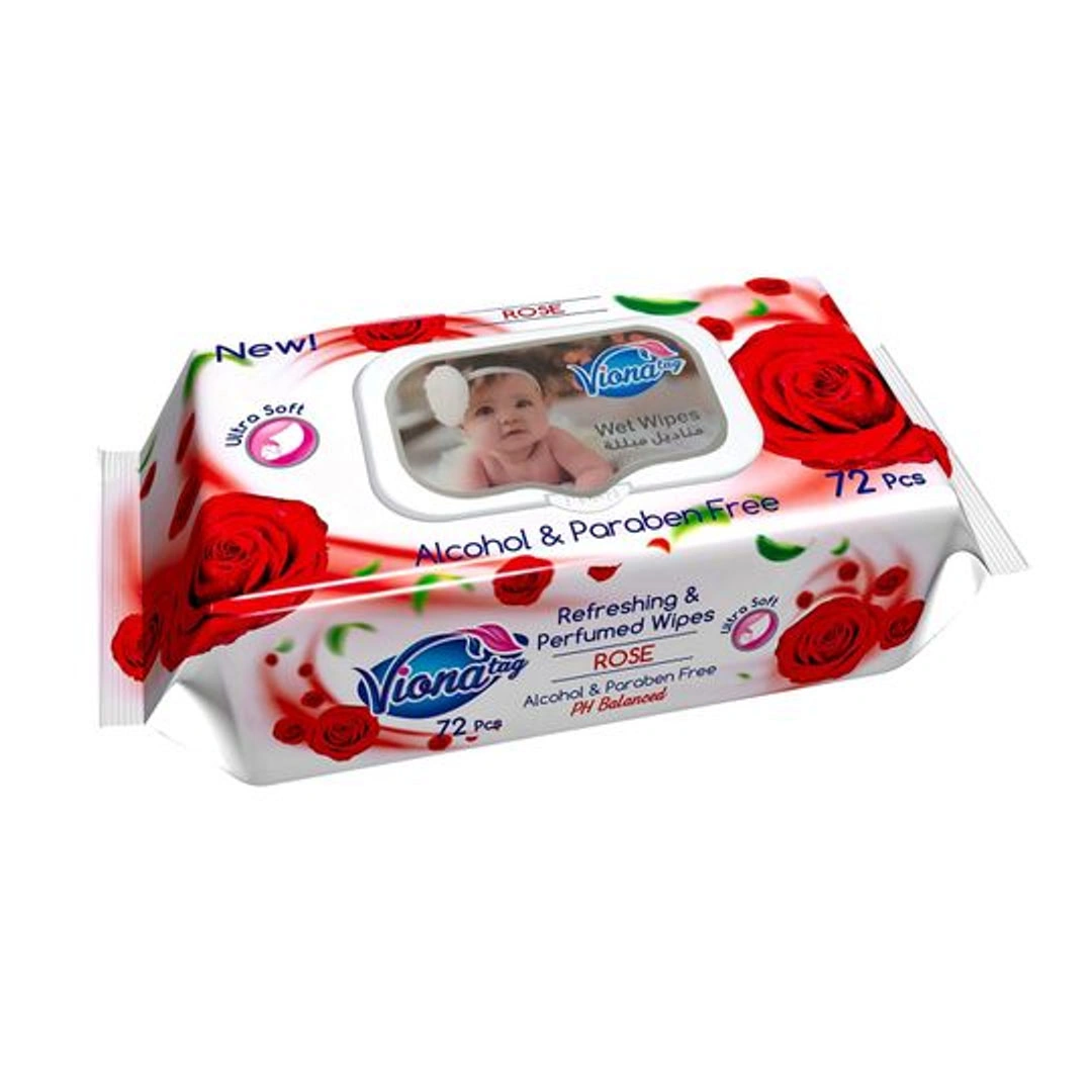 مناديل مبللة برائحة الورد للأطفال فيوناتاج - 72 قطعة
