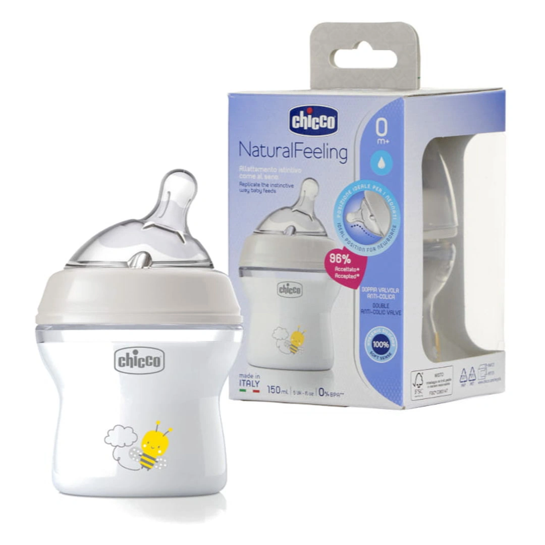 زجاجة رضاعة طبيعية بطيئة التدفق شيكو - 150 مللي