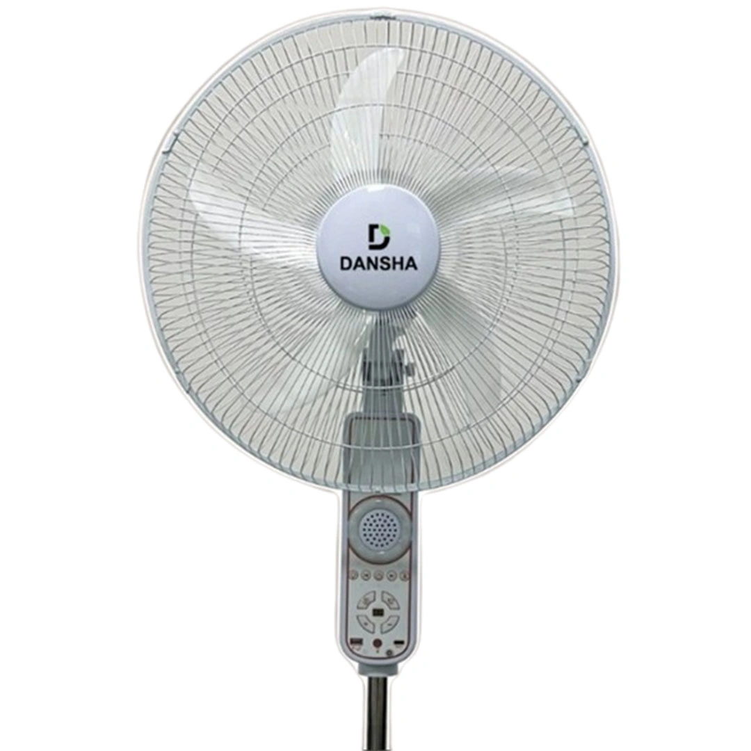 مروحة ستاند دانشا - 18 بوصة - تعمل بالشحن - أببيض - RFR-18-01