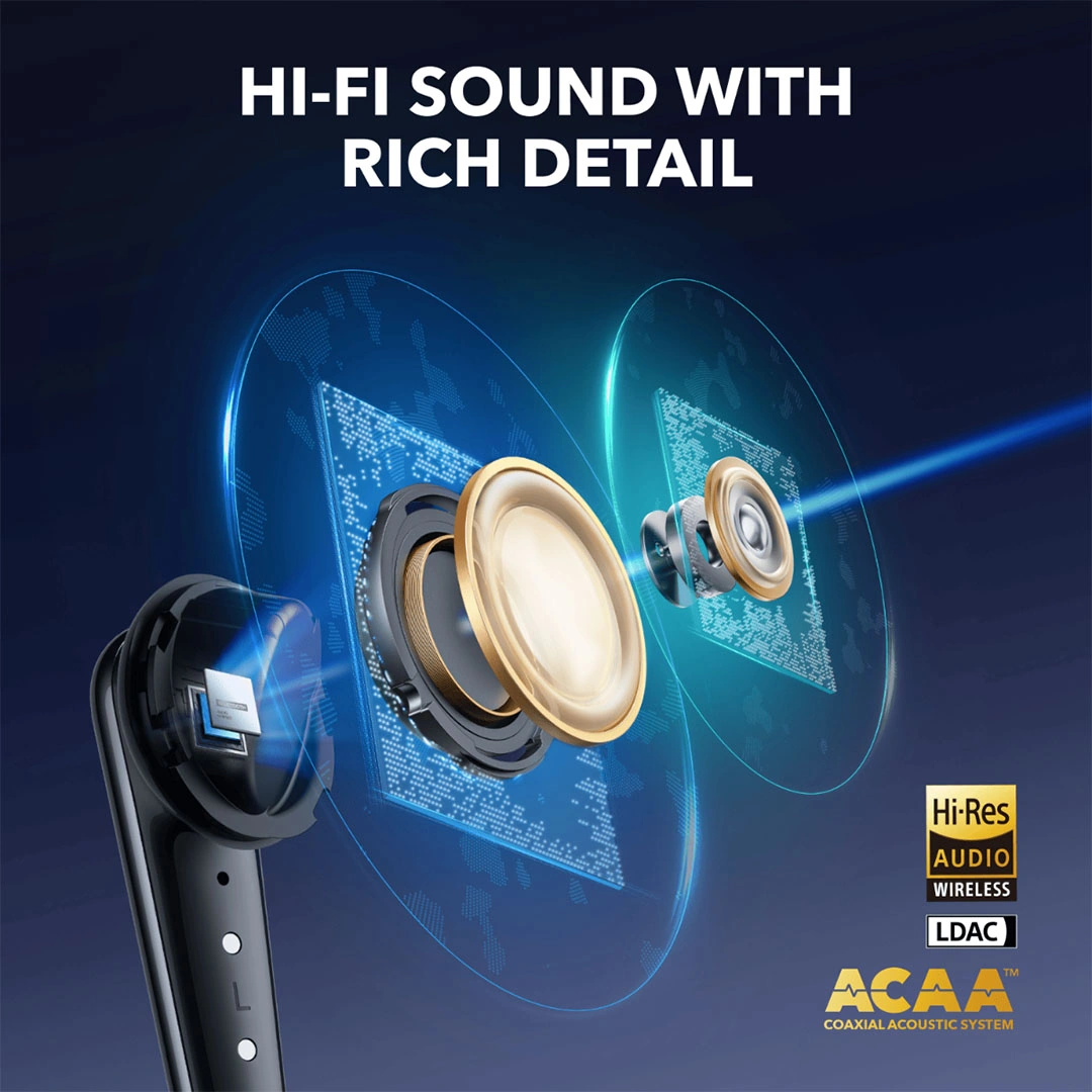 سماعة أذن لاسلكية أنكر ساوند كور Liberty 4 Pro - أسود - A3954H11