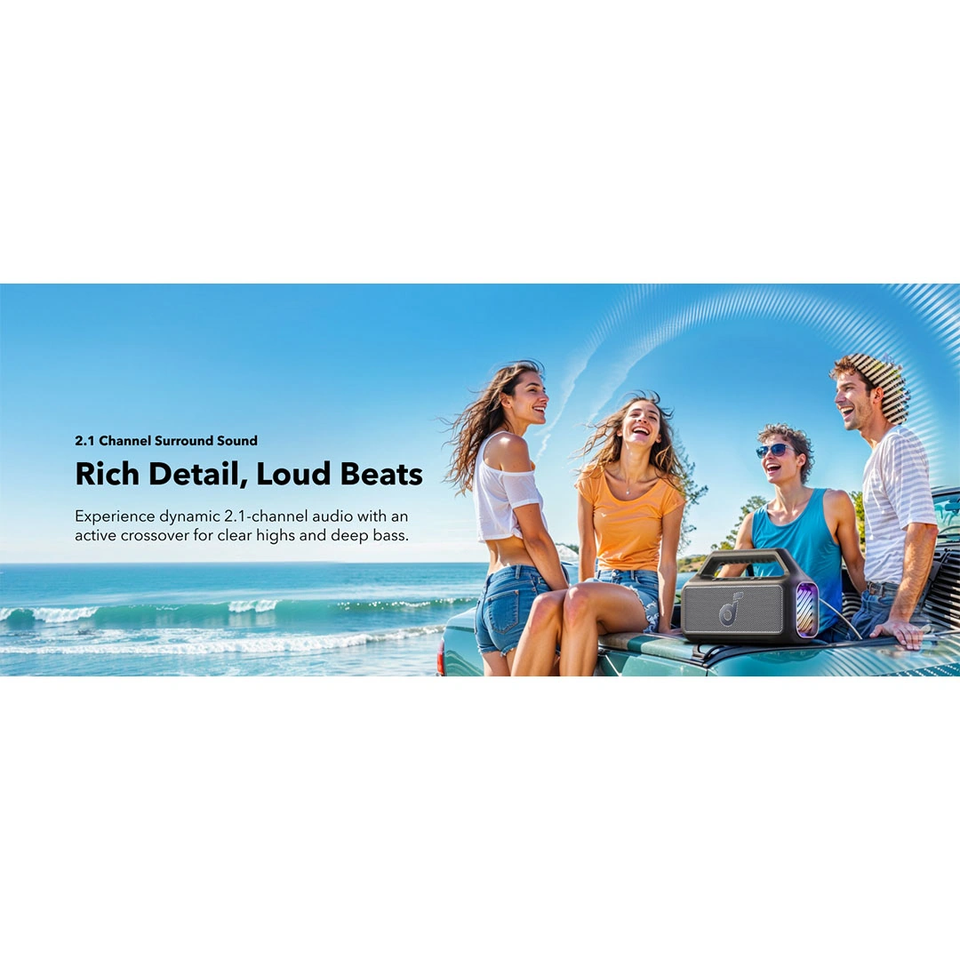 مكبر صوت بلوتوث أنكر ساوند كور Boom 2 - أسود - A3138011