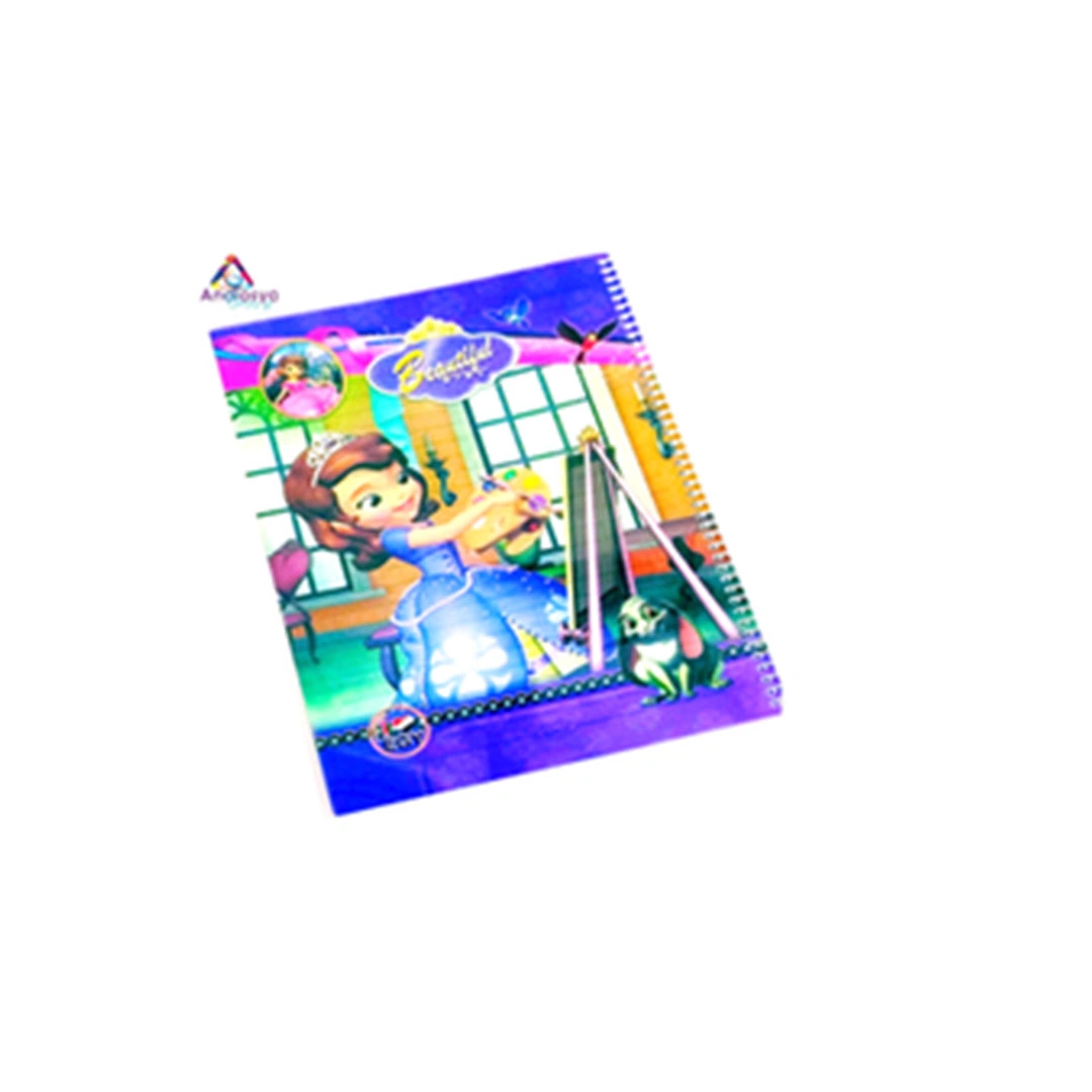 كشكول سلك بلاستيك مسطر 100 ورقة A5