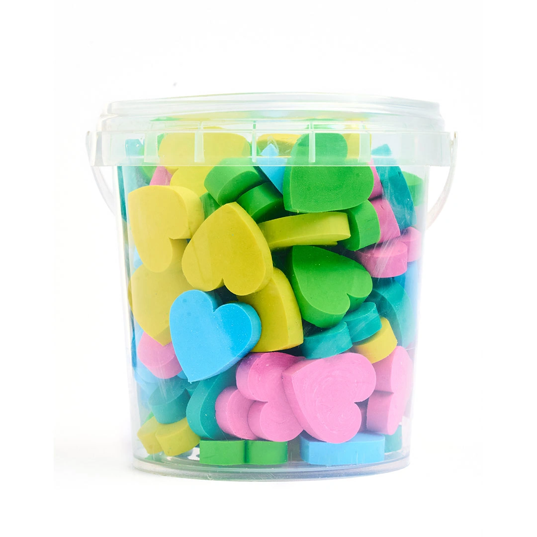 برطمان استيكات نيون بتصميم قلب جميل - 100 قطعة - AG