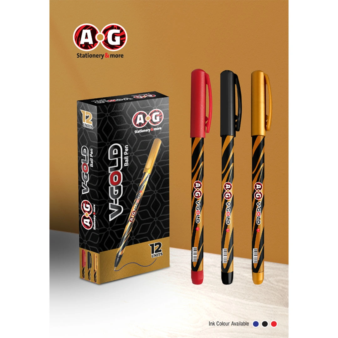 قلم جاف - 0.7 مللي أزرق - V-GOLD