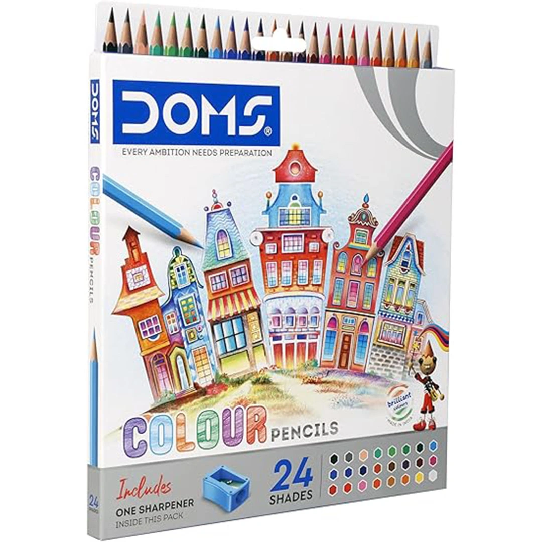 الوان خشب - 24 لون طويل + براية - خشب - ألوان متعددة