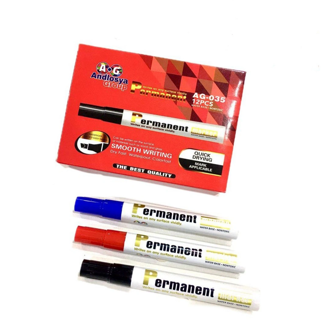 علبة قلم ماركر - أسود - 12 قطعة