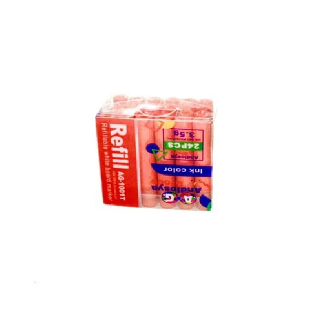 علبة غيار قلم سبورة - أحمر - 24 قطعه - AG-G201T