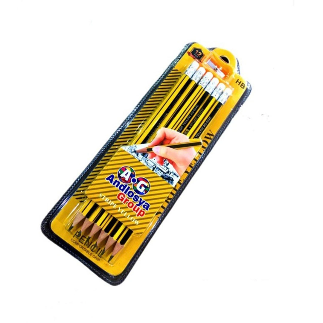 علبة فاكيوم قلم رصاص ستريب مع براية - 12 قلم - AG-022
