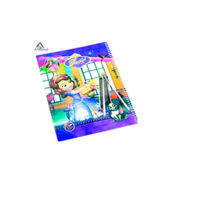 كشكول سلك بلاستيك مسطر 100 ورقة A5