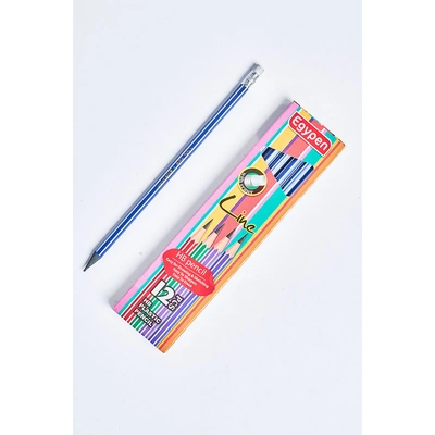 علبة قلم رصاص ايجى بن لاين باستيكة بيضاء - علبة 12 قلم