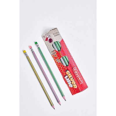 علبة قلم رصاص ايجى بن سيلفر لاين باستيكة - علبة 12 قلم