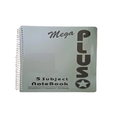 كشكول فواصل ميجا بلاس 200 ورقة 5 مادة -A4 مقاس 21*29.7