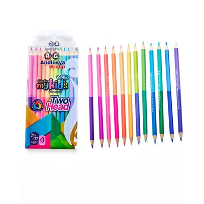 مجموعة ألوان خشبية 12 لون مزدوج (2x1) - AG - PP1224