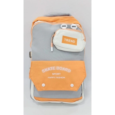 شنطه ظهر ووتربروف بناتي و أولادي صغيرة - اورانج ورمادي - 58*33 سم