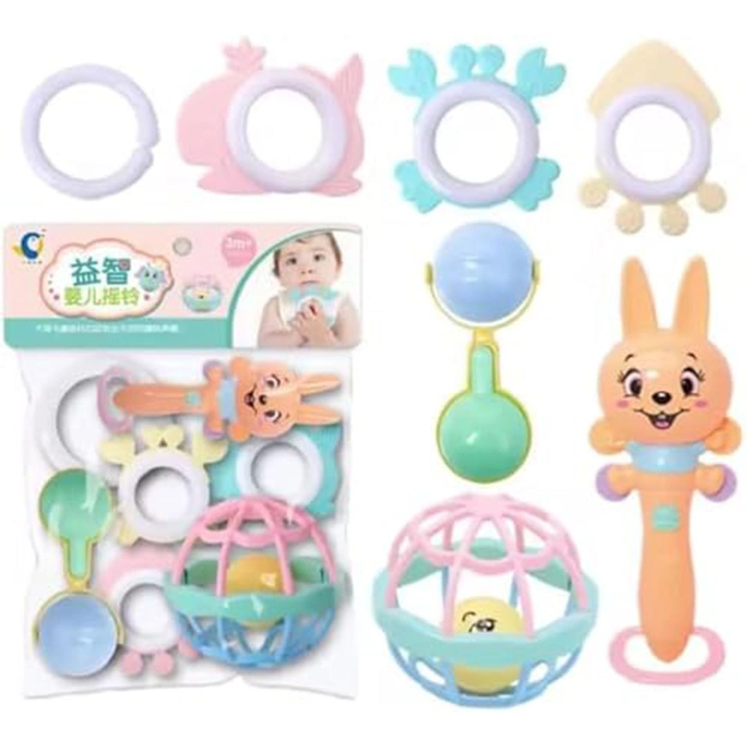 مجموعة خشخيشات وعضاضات للأطفال - 7 قطع