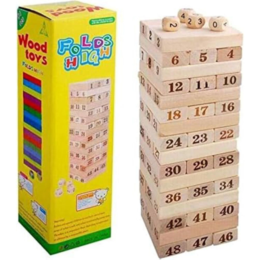 لعبة برج خشبي كبير - 48 قطعة