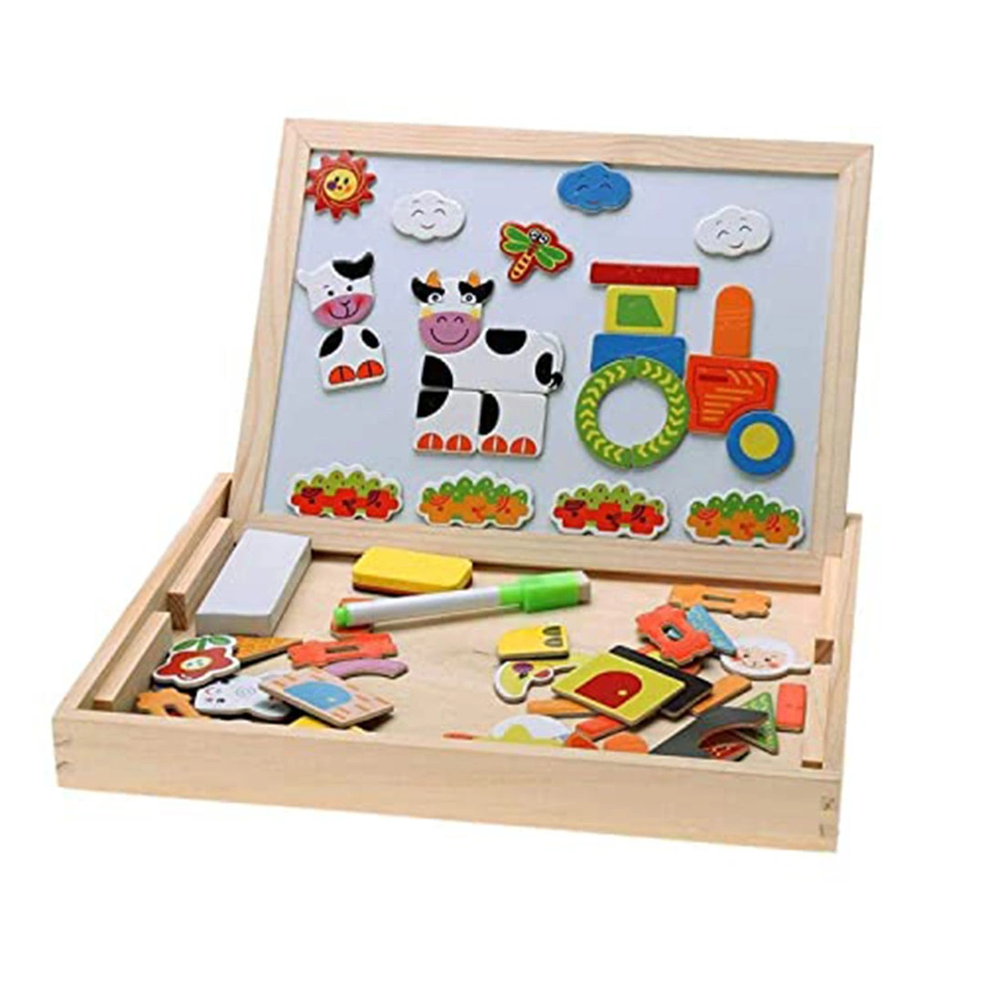 صندوق أشكال مغناطيسية بسبورة مزدوجة