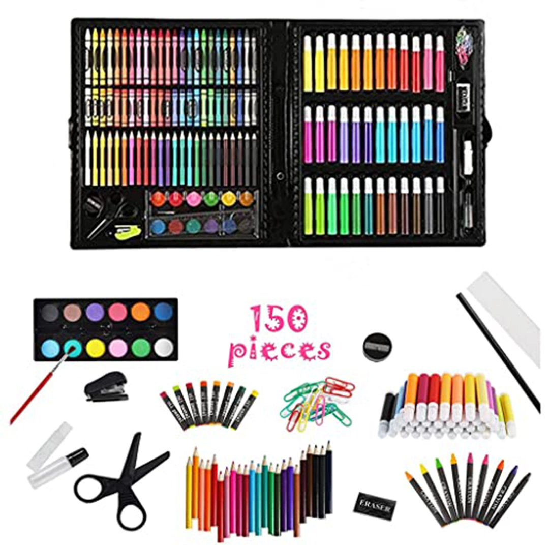 مجموعة رسم وتلوين فنية للأطفال - 150 قطعة
