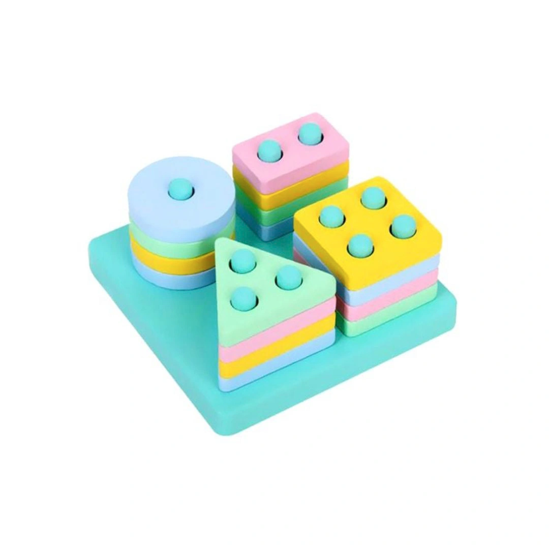 مكعبات تكديس خشبية - ألوان متنوعة