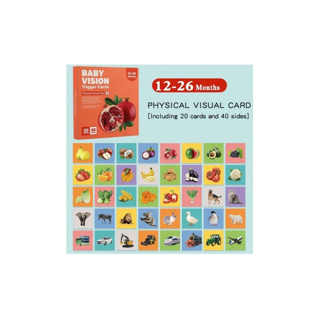 بطاقات فلاش استشعار الطفل - 40 قطعة - ملونة