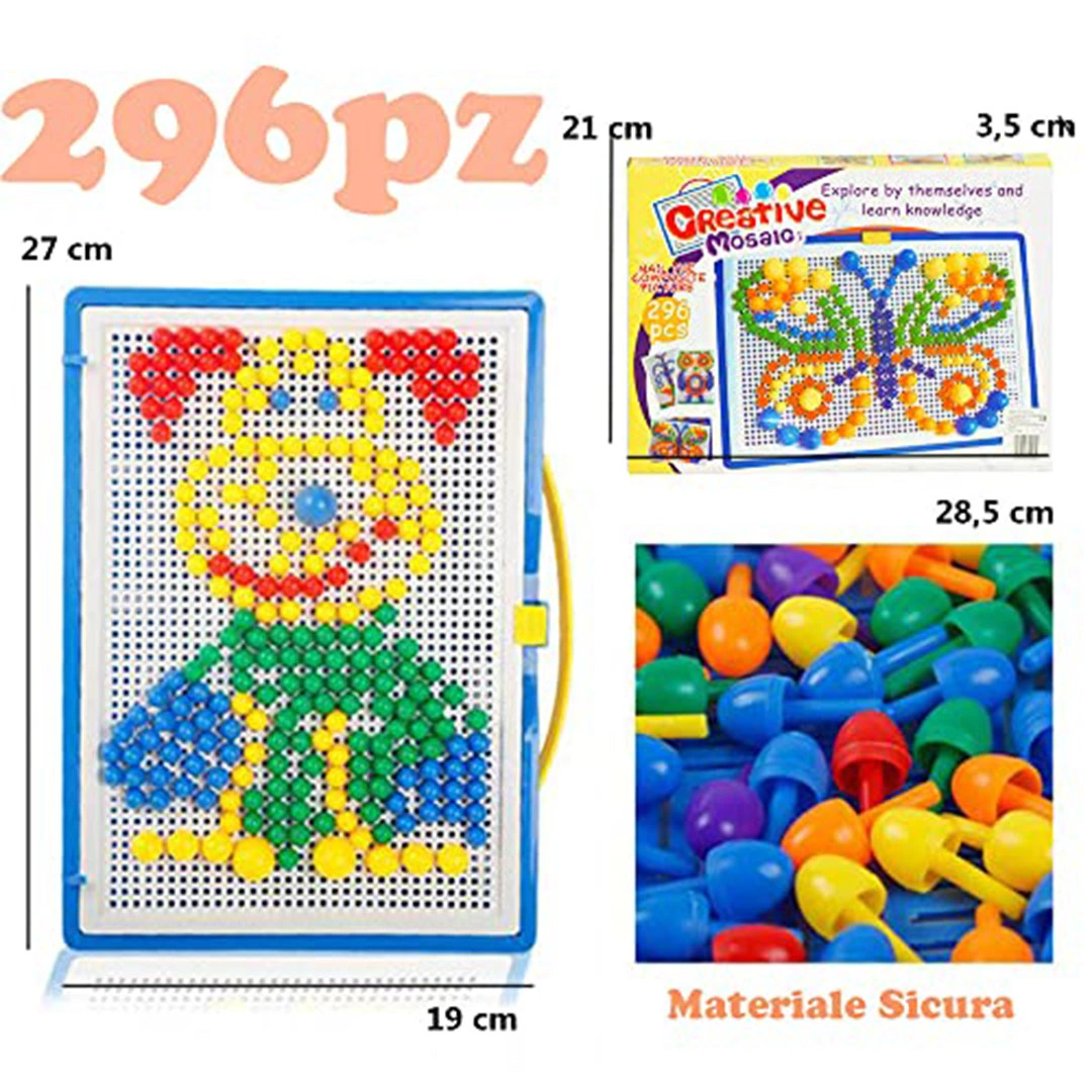لعبة مكعبات فسيفساء يدوية - 296 قطعة