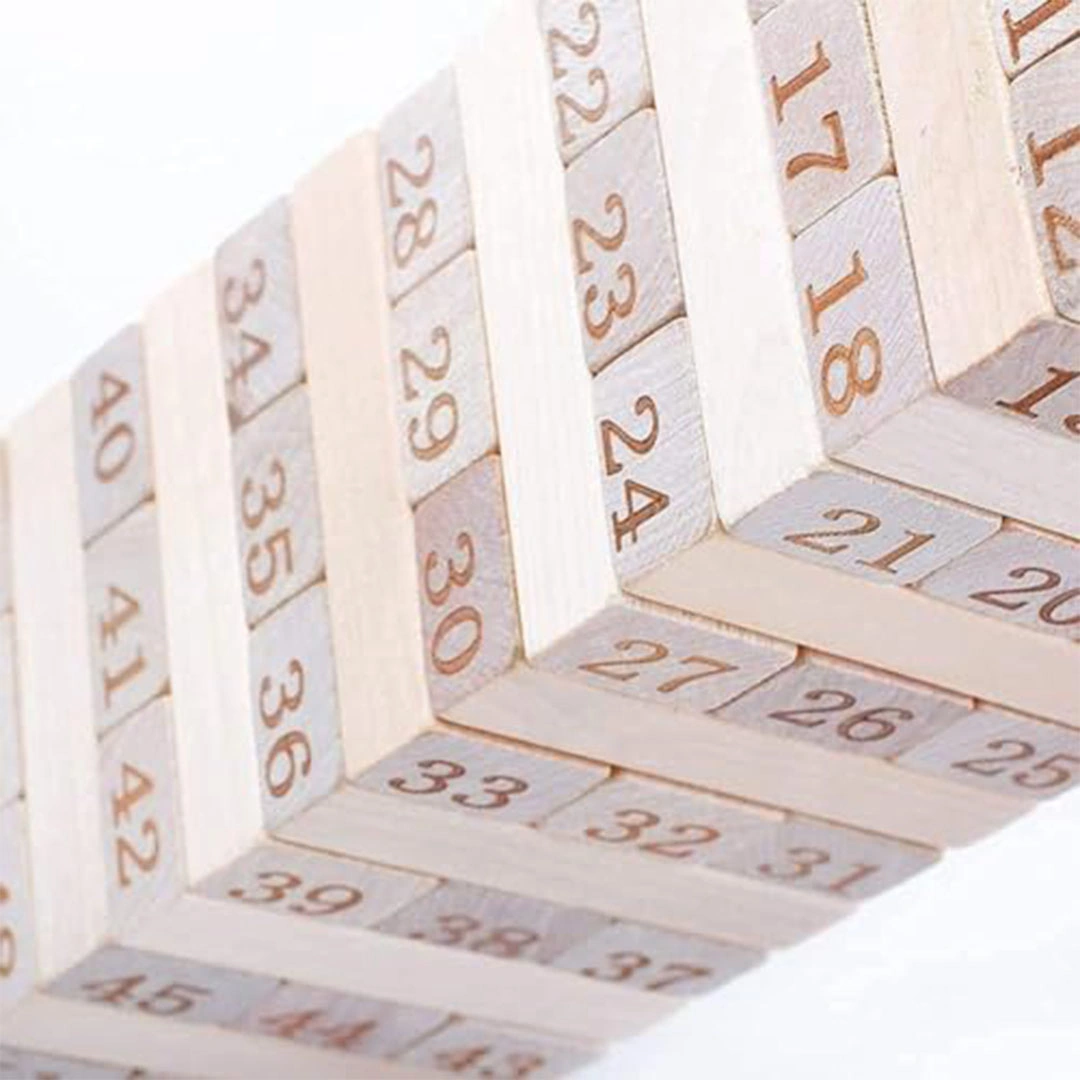 لعبة ستاك هاي برج خشبي مرقم - 54 قطعة