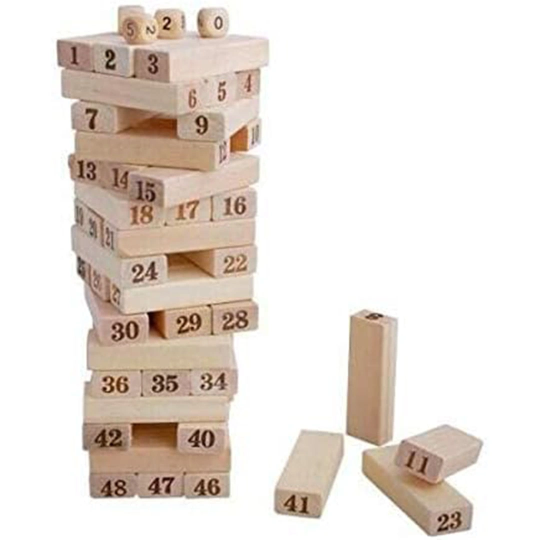 لعبة برج خشبي كبير - 48 قطعة