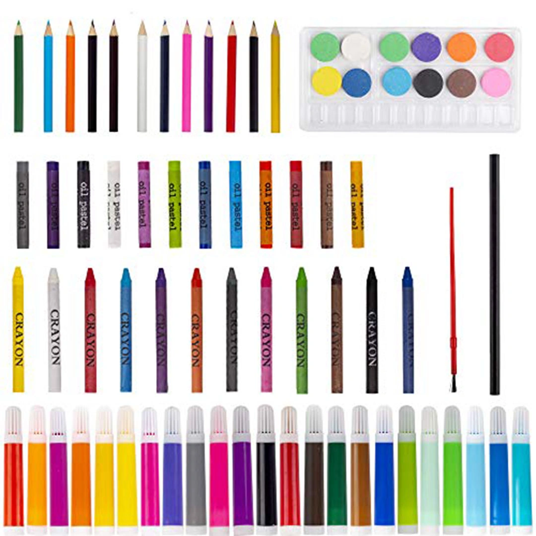 مجموعة الوان محمولة - 86 قطعة - وردي