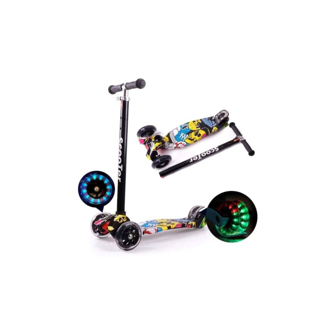 سكوتر الدفع للأطفال - 3 عجلات - أسود